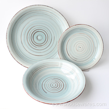Placas de cena de porcelana de lujo modernas nuevo diseño